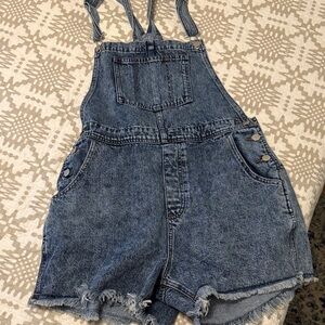 BluIvy Denim Overalls with Frayed Hem